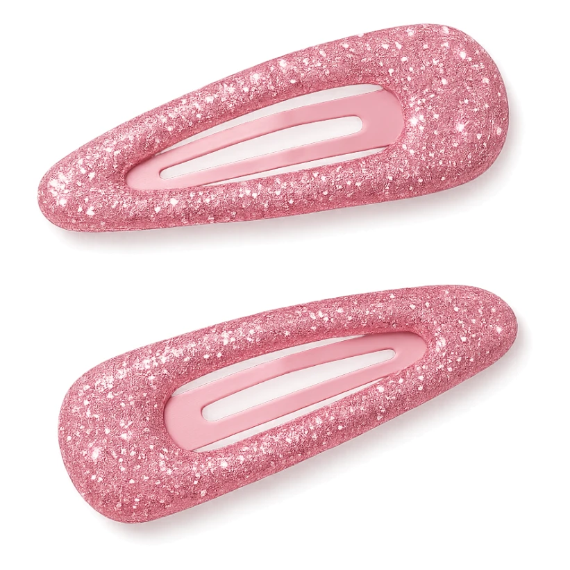 girly sparkling barrettes, pink, cute, shiny sticker