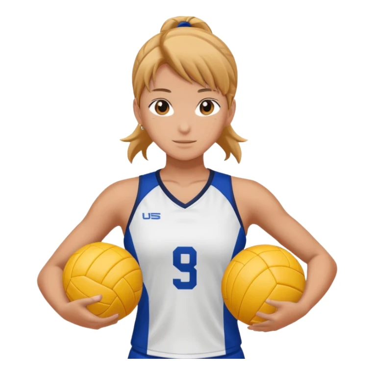 volleyball player, anime, with volleyball ball sticker