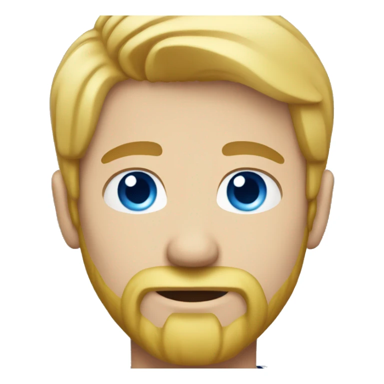 Man with flown blonde hair and blue eyes and beard sticker