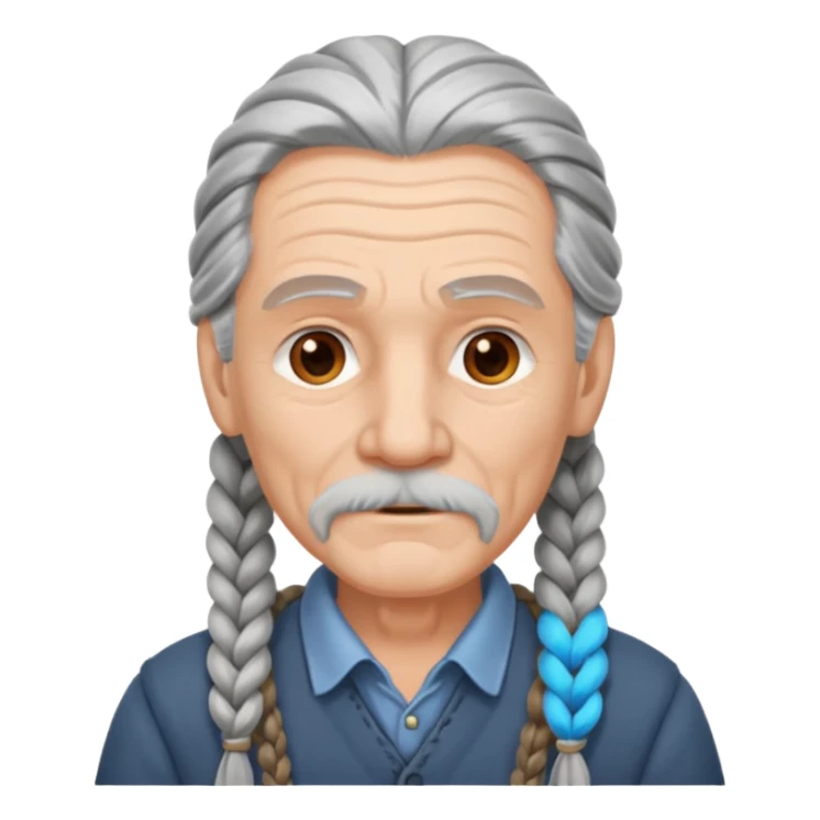 elves with braided hair old man sticker