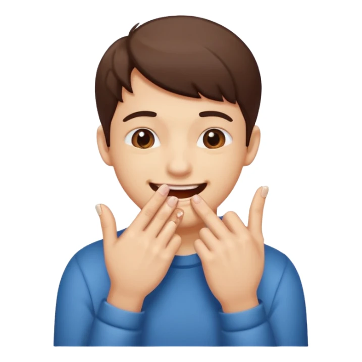 Emoji gêne et content qui mort son ongle sticker