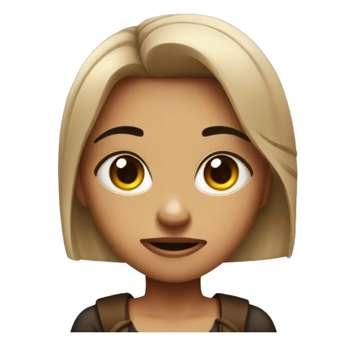 Girl emoji with attitude, eyebrow raised, angry face, and arms crossed sticker