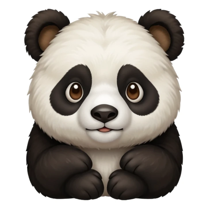 Tatlı Kahverengi ve beyaz bambulu panda sticker