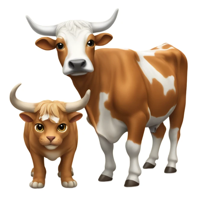 cat teaching a longhorn bull sticker