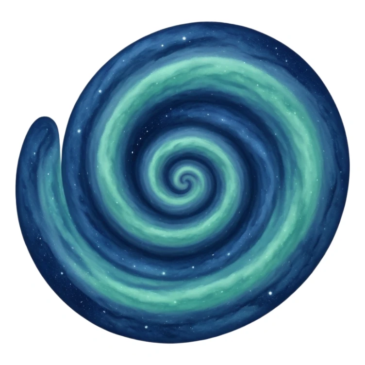 Mint green and dark blue galaxy  sticker