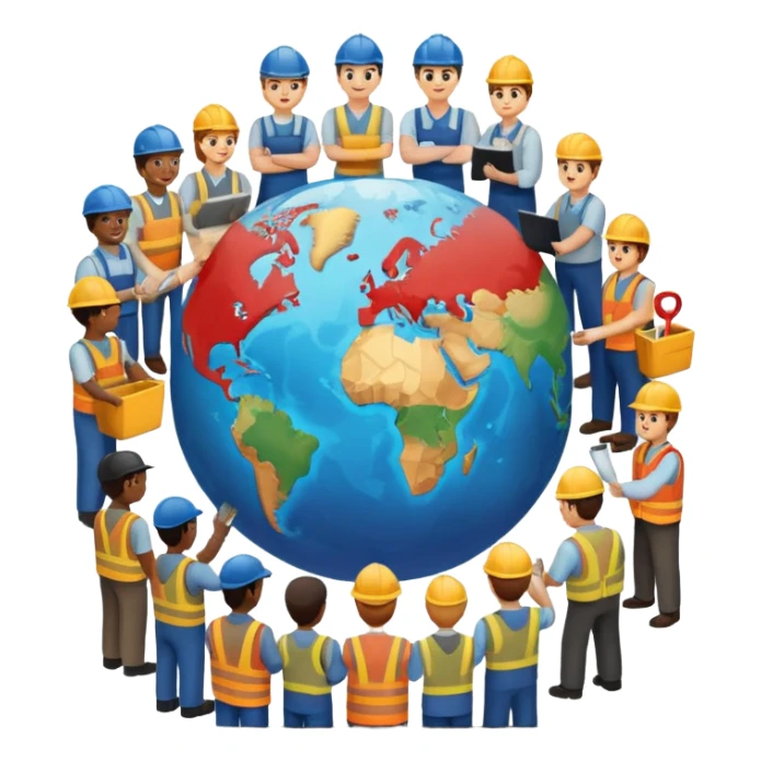 The World of Labor May sticker