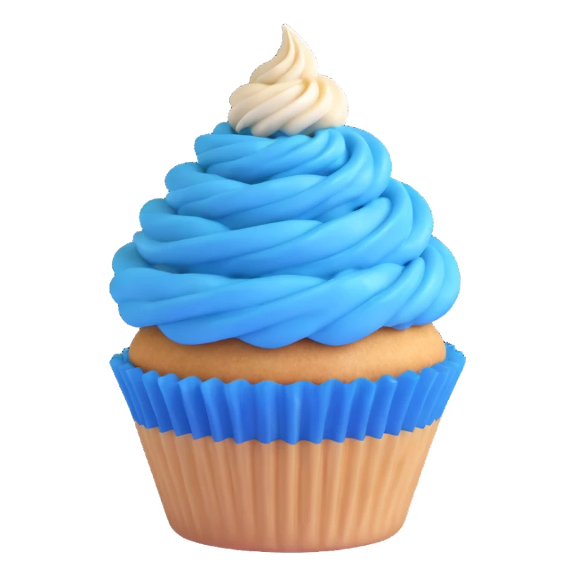 Change the icing to blue, keep the 3D emoji style. sticker