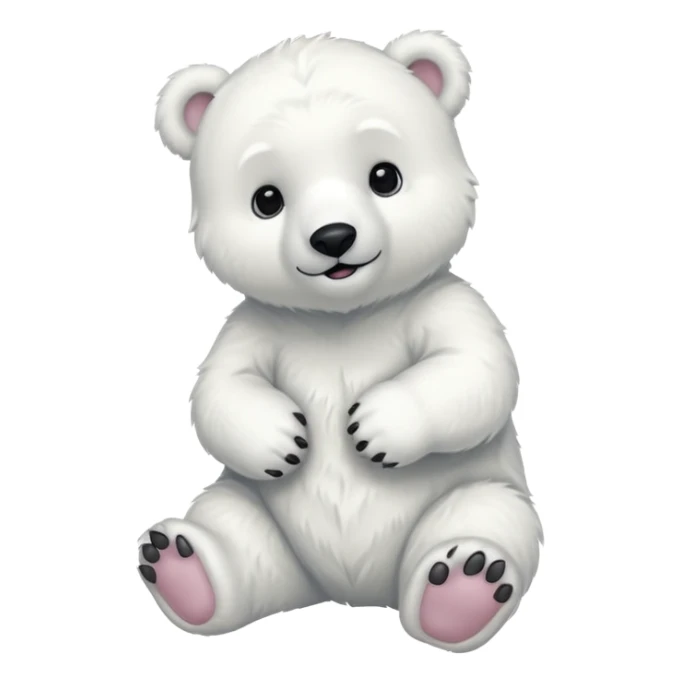 Full body polar bear cub sticker