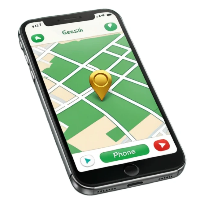 dark green geotag pointing to map on dark green iphone display sticker