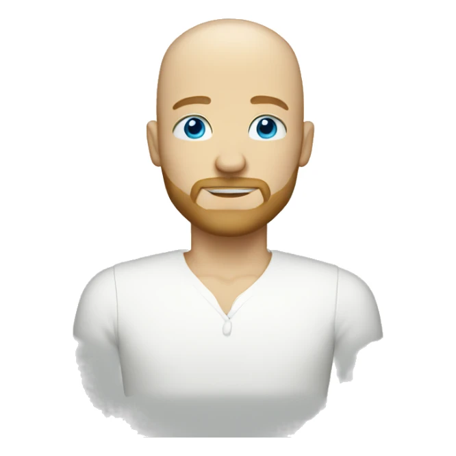 Bald man with blue eyes and short blonde beard sticker