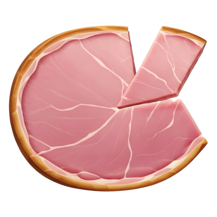 A slice of pink ham meat sticker