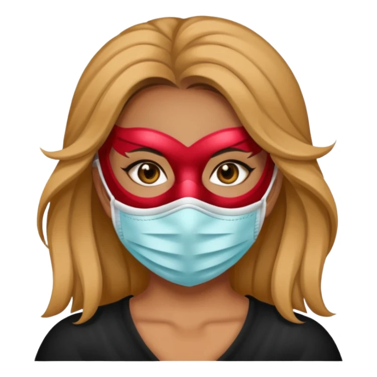 a girl wearing mask sticker