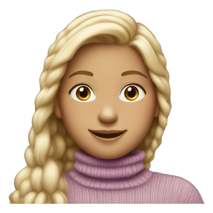 smiling girl in turtleneck sweater sticker