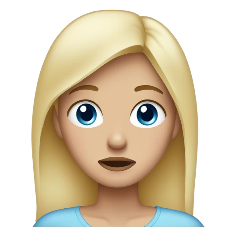 crying blue tears. blonde woman. light pink shirt sticker