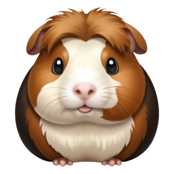 Brown white and black fat ginua pig  sticker