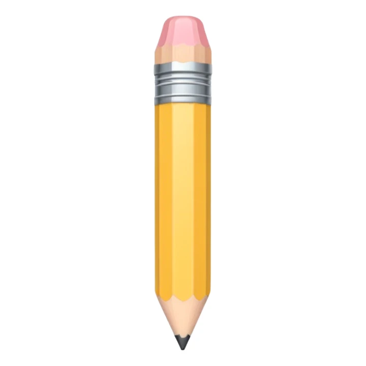 Pencil icon in chibi style, pastel colors sticker