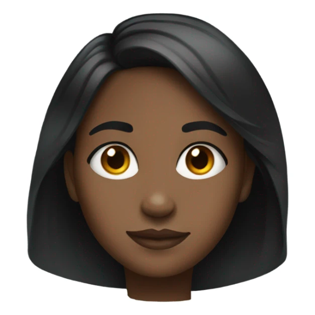 Black girl with black hair portrait sticker