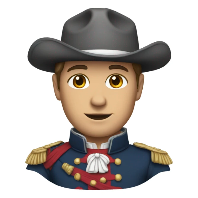 an american colonist, white skin, wearing a traditional uniform sticker