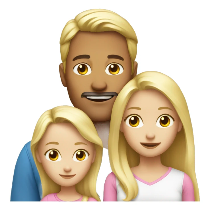 Family 2 fathers blond and blonde girl sticker