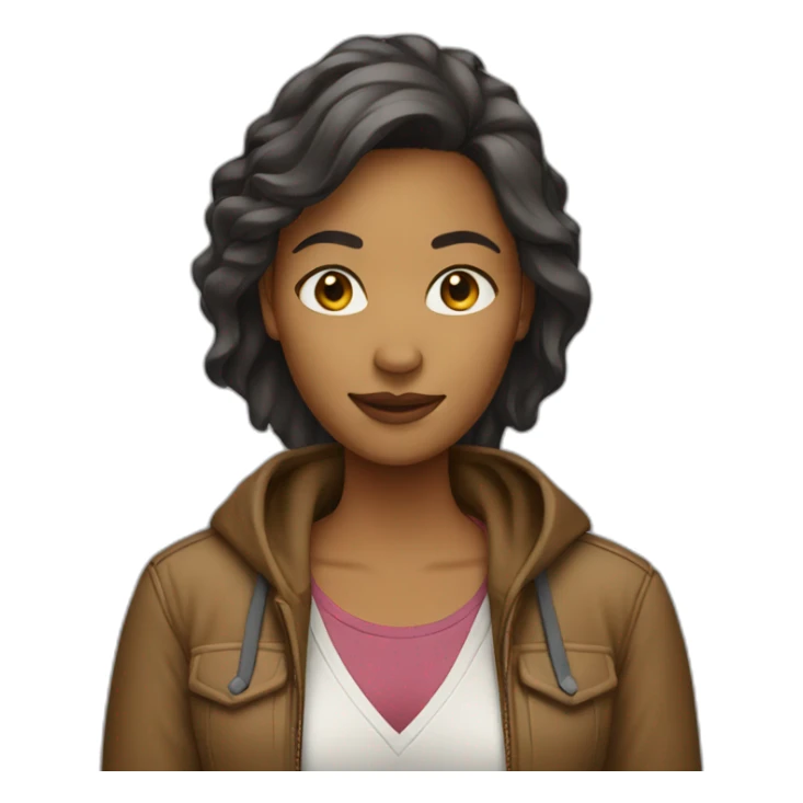brown woman wearing casual clothes sticker