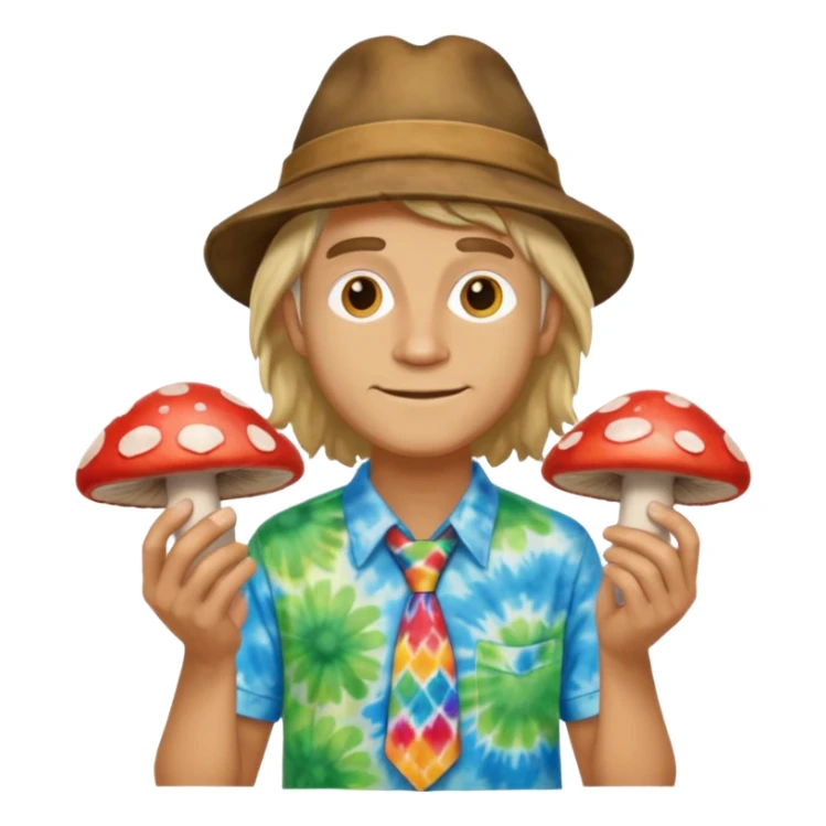 Hippie with shrooms sticker