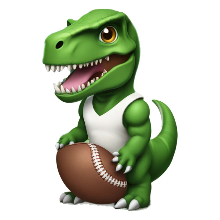 T-Rex wearing a football helmet on a baseball field sticker