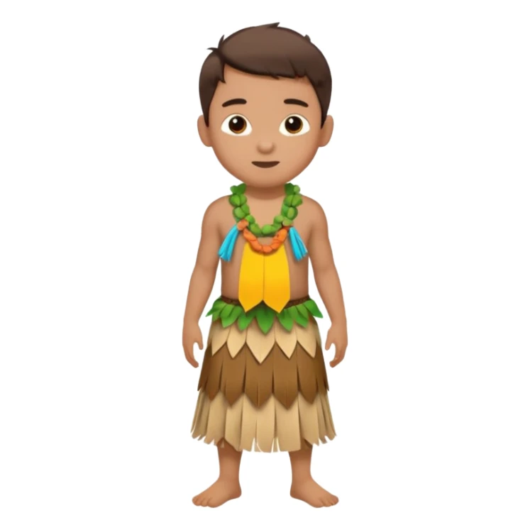 A boy with 808cm hula skirt sticker