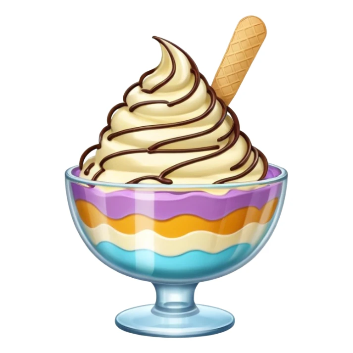 ice cream glass bowl sticker