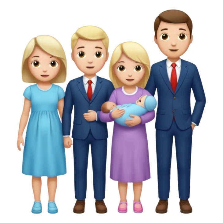 Family Woman Man boy Girl Baby sticker