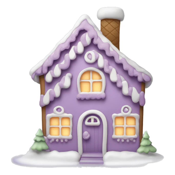 Cosy light purple gingerbread house  sticker