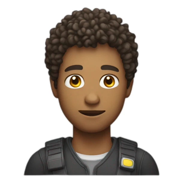 man with short curly hair playing a video game sticker