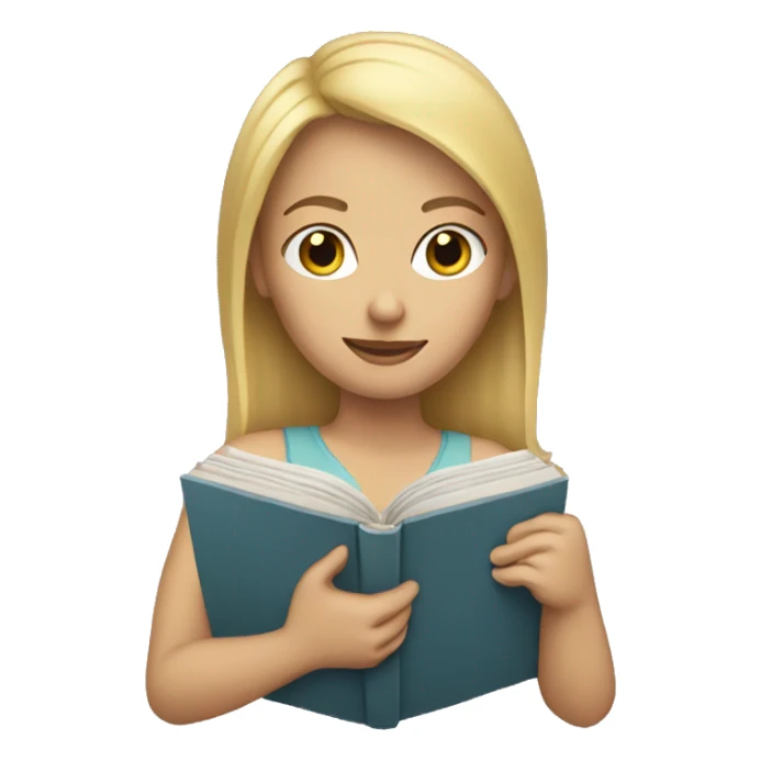 Blond hair woman holding an open book sticker