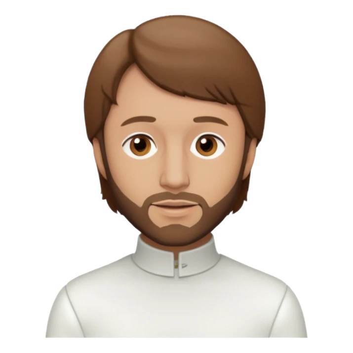 Maurice Gibb brown eyes, brown hair, white outfit sticker