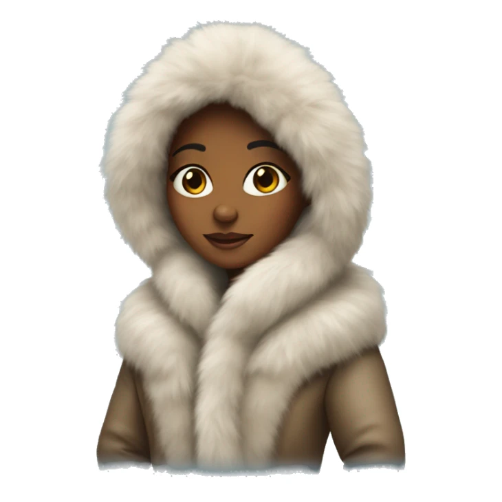 Girl in a fur coat sticker