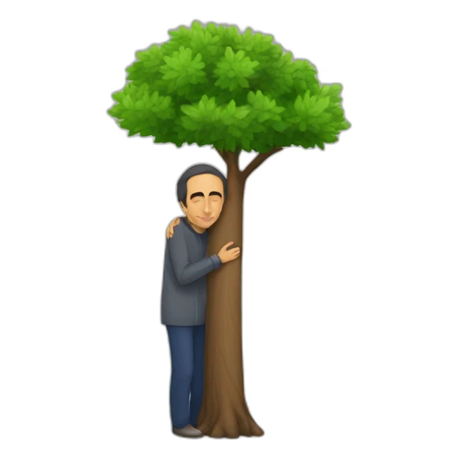 eric zemmour qui fait un calin avec un arbre sticker