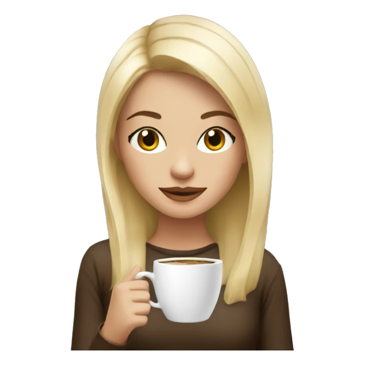 Blondie girl with  a cup of coffee  sticker