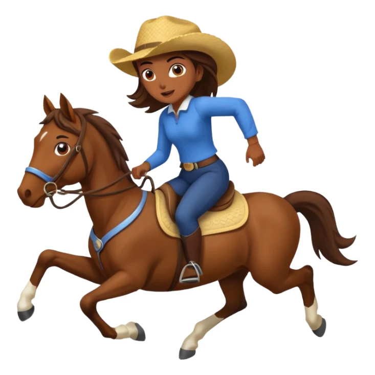 A girl on a horse that's running sticker