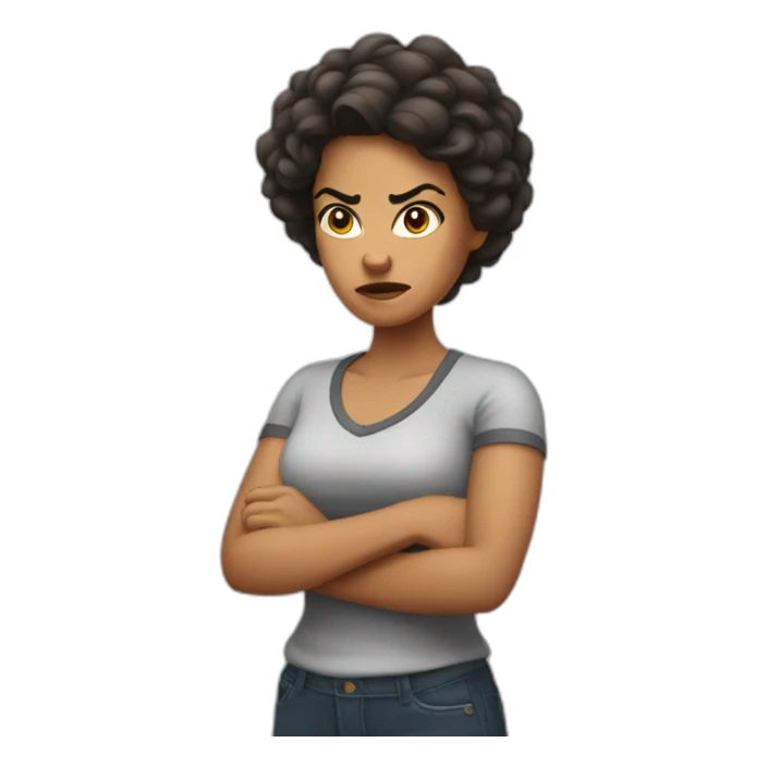 Angry latina woman with arms crossed sticker