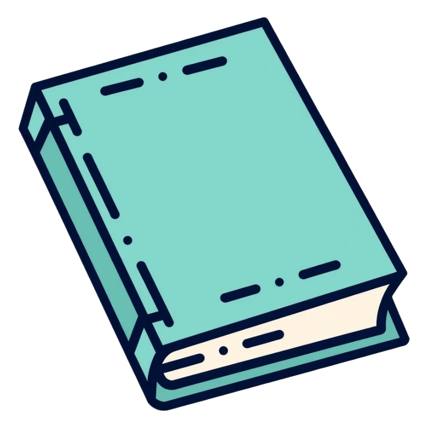 book with 008DA6 teal blue-green color cover sticker
