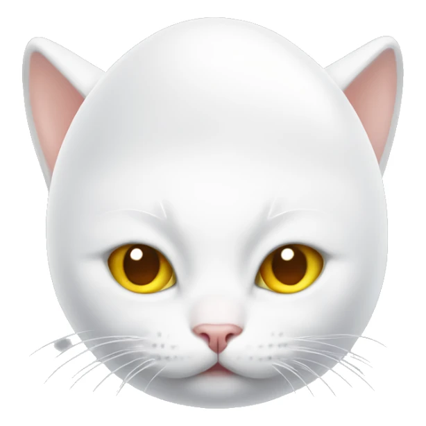 White Cat with an egg on top of its head sticker