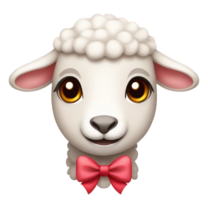 lamb with red eyes and pale pink bow  sticker
