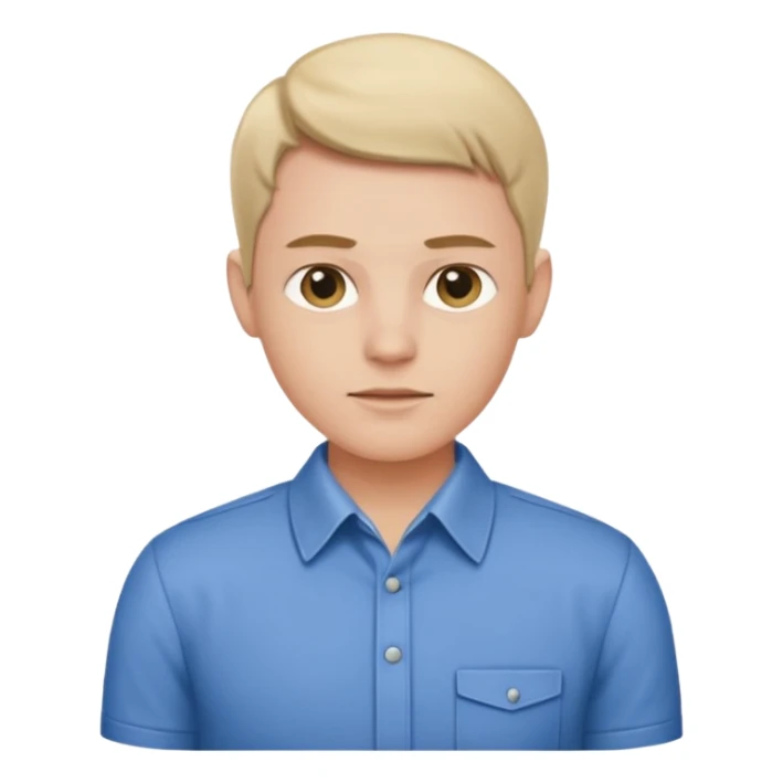 person with chest out, proud posture, minimal details, wearing a collared shirt sticker