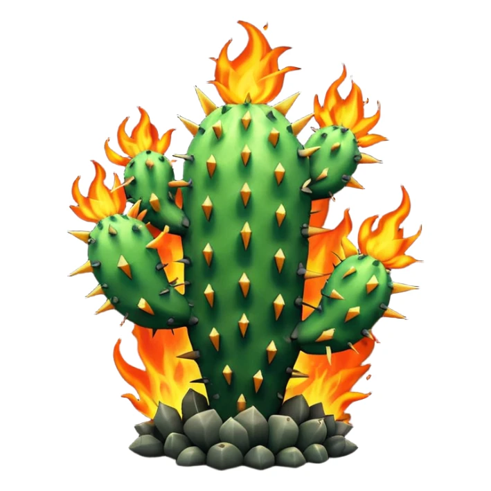 burning cactus sticker
