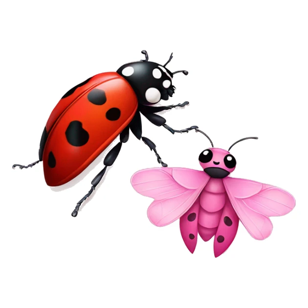 Lady bug and pink cute moth as best friends sticker