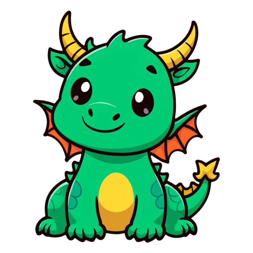 majestic dragon with horns and fierce expression sticker