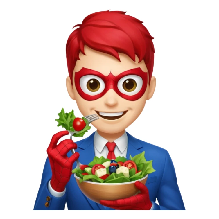 emoji de spiderman comiendo sano sticker