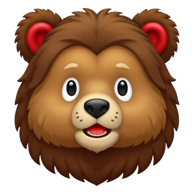 Urso pardo com cabelo vermelho mostrando a língua  sticker