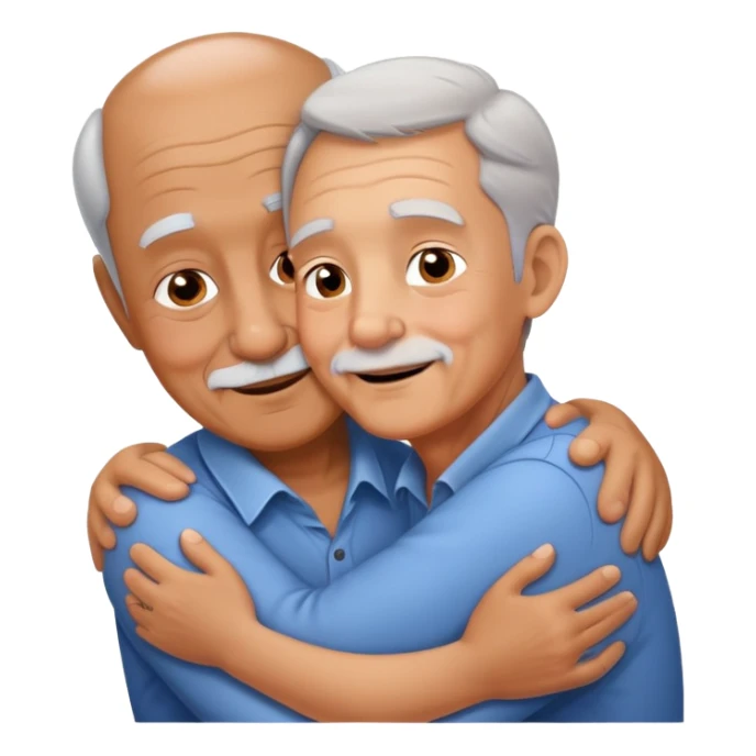 small kid hugging grandpa, happy and loving sticker