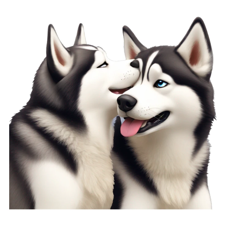 Husky dog kissing his girlfriend in love sticker