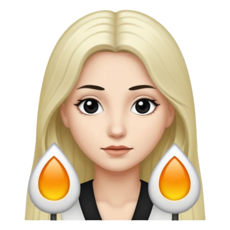 hair long normal hair with black eyes, and white skin sticker